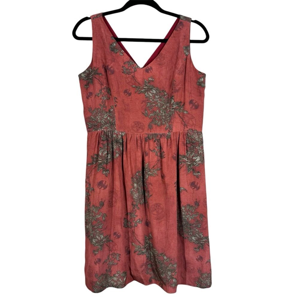 Peruvian Connection Harumi Silk Dress V Neck Printed Women’s Size 10